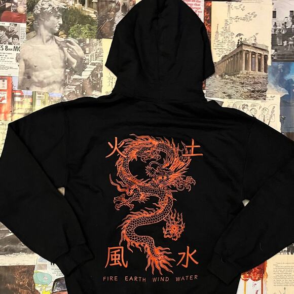 Grunge graphic scw black hoodie - Picture 4 of 6